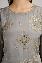 Load image into Gallery viewer, Chinon Peplum Shirt with Gharara Set

