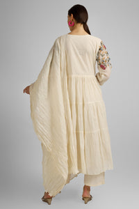 Cotton Long Suit with Cutdana and Thread Work