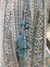 Load image into Gallery viewer, Sky Green Lehenga Net Dori With Sequence Work
