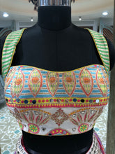 Load image into Gallery viewer, Multi Colour Silk Lehenga with Gota And Mirror
