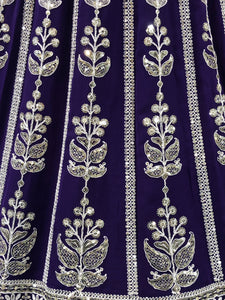 Purple Georgette Lehenga With Dori And Sequence