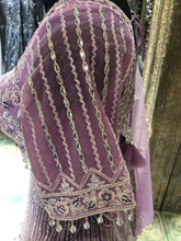 Load image into Gallery viewer, Lavender Net Lehenga With Dori And Sequence

