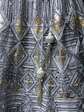 Load image into Gallery viewer, Gray Net Lehenga With Sliver Zari And Gold Sequence

