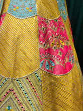 Load image into Gallery viewer, Yellow Silk Lehenga With Zari, Gotapatti And Mirror
