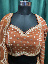 Load image into Gallery viewer, Brown Chinon Lehenga With Zari And Sequence
