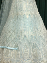 Load image into Gallery viewer, Sky Blue Net Lehenga With Lakhnavi and Sequins Work
