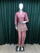 Load image into Gallery viewer, Peach Georgette Co ord Set With Thread Work
