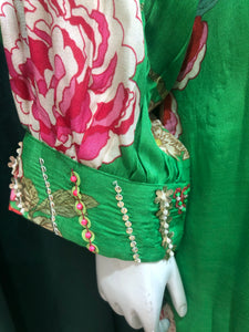 Green Silk Co ord Set With sequins And Cutdana Work
