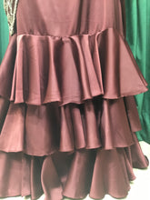 Load image into Gallery viewer, Wine satin silk Indo western with Japanese Cut Dana and Zarkan
