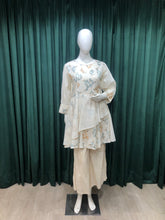 Load image into Gallery viewer, White Cotton Coord Set With Thread and Mirror Work
