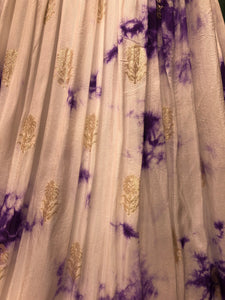 Purple Silk Lehenga With Thread, Mirror, and Sequins