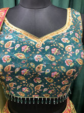 Load image into Gallery viewer, Green Silk Lehenga With Sequins

