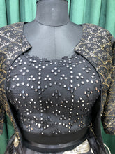 Load image into Gallery viewer, Black Silk Lehenga With Sequins Work
