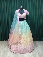 Load image into Gallery viewer, Pink Net Lehengas With Sequins and Japanese Cut Dana
