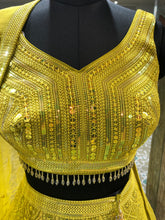 Load image into Gallery viewer, Yellow Georgette Lehenga With Sequence and Thread Work
