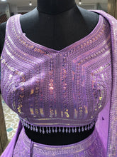 Load image into Gallery viewer, Lavender Georgette Lehenga With Sequins and Thread Work
