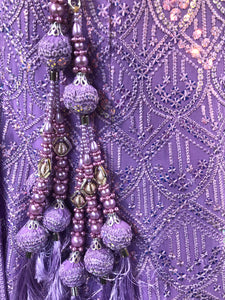 Lavender Georgette Lehenga With Sequins and Thread Work