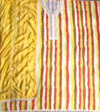 Load image into Gallery viewer, Yellow Cotton Semistitch Suit With Lace Work
