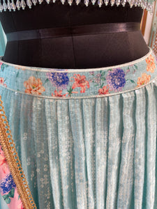 Georgette Lehenga Blouse Silk With Transparent Sequins, Thread Mirror, Zardozi