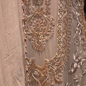 Brown Georgette Indo Western with Thread and Hand Work Embroidery