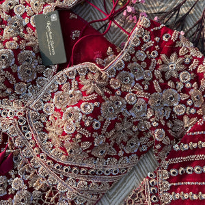 Magenta Net Saree with Blouse with Cutdana, Sequins, Beads, Stone and Cutwork Embroidery 3