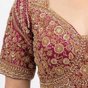 Beautiful Coffee Banarasi Saree Embellished With Sequins & Cut Dana Work