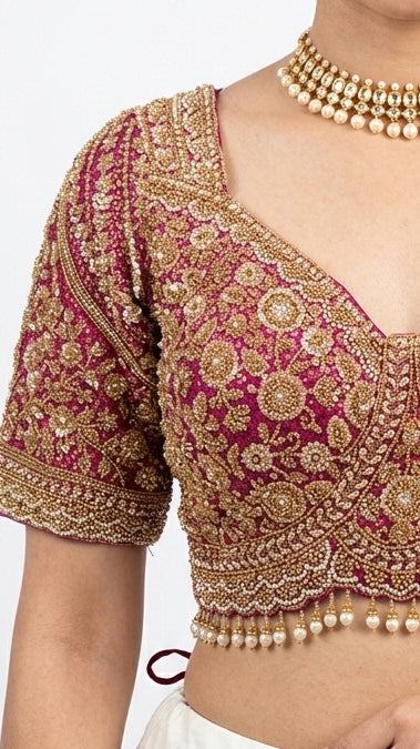 Beautiful Coffee Banarasi Saree Embellished With Sequins & Cut Dana Work