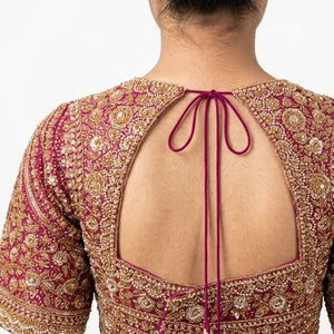 Beautiful Coffee Banarasi Saree Embellished With Sequins & Cut Dana Work