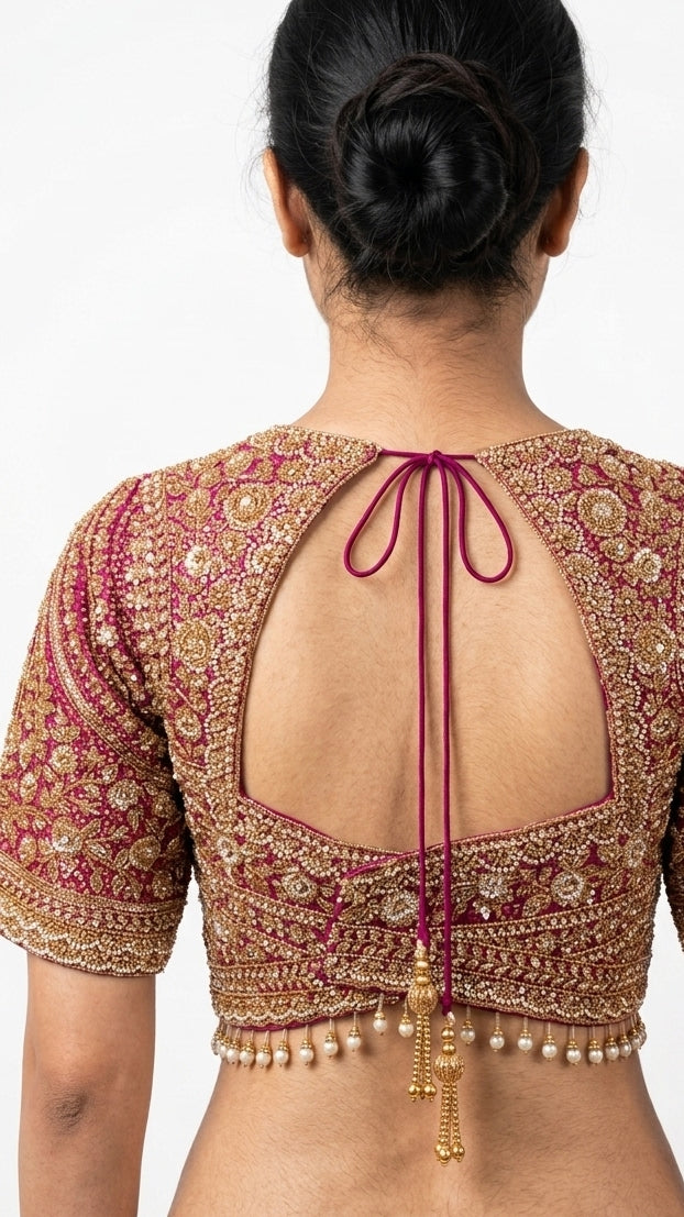 Beautiful Coffee Banarasi Saree Embellished With Sequins & Cut Dana Work