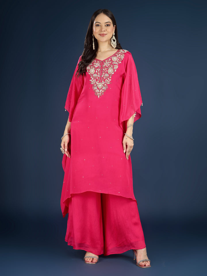 Rani Chinon Indo Western with Cutdana, Sequins and Pearl Embroidery