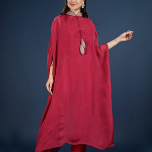 Red Organza Indo Western with Cutdana and Sequins Embroidery