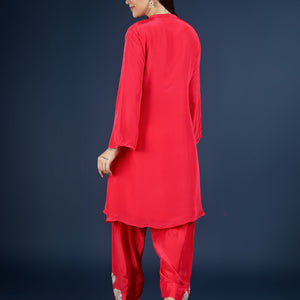 Rani Crepe Indo Western with Cutdana and Sequins Embroidery