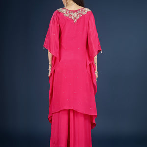 Rani Chinon Indo Western with Cutdana, Sequins and Pearl Embroidery