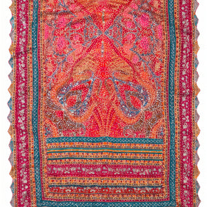 Multicolour Chinon Saree Embellished With Chandala & Zari Work