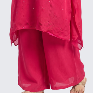 Rani Chinon Indo Western with Cutdana, Sequins and Pearl Embroidery 6