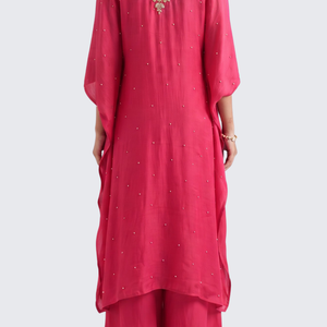 Rani Chinon Indo Western with Cutdana, Sequins and Pearl Embroidery 5