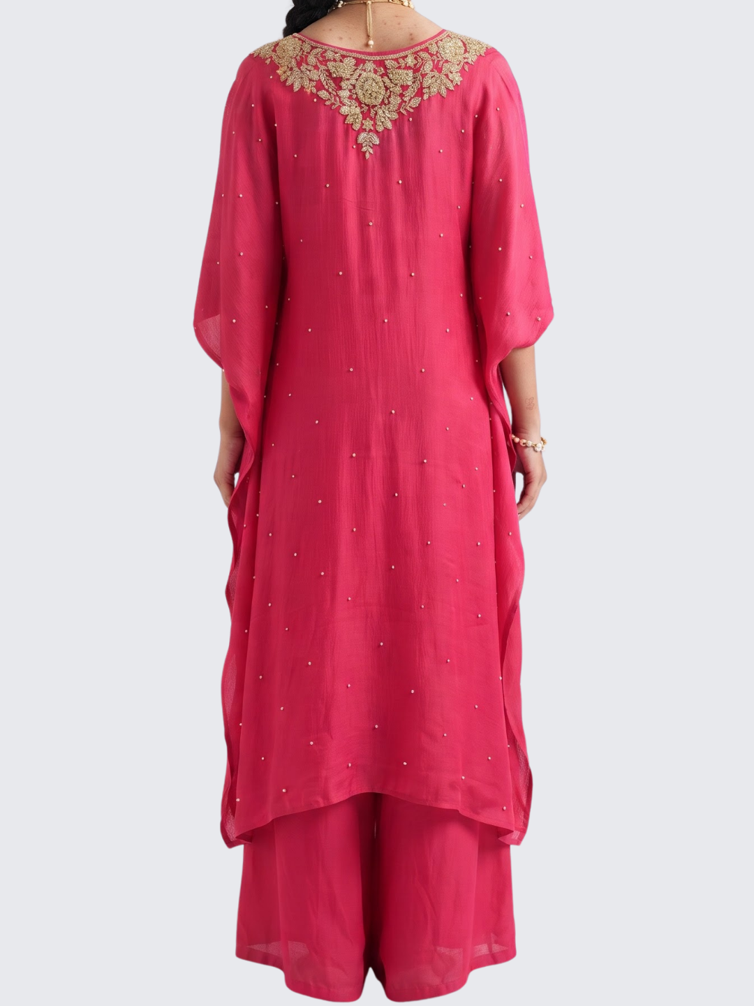 Rani Chinon Indo Western with Cutdana, Sequins and Pearl Embroidery 5
