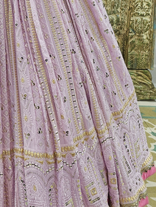 Elegant Pink Lehenga with Hand Embroidery