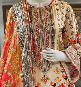 Silk Long Shirt with Gharara and Dupatta