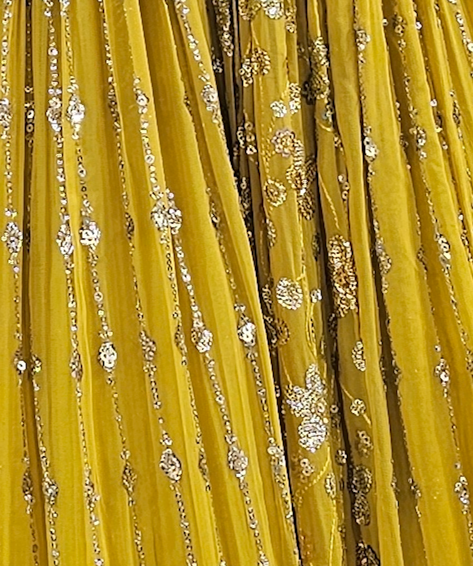 Beautiful Yellow Lehenga Choli with Hand Embroidery
