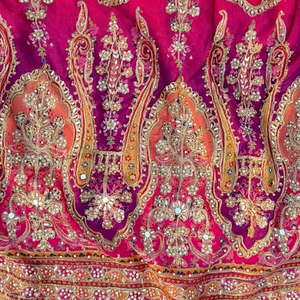 Rani Chinon Saree Embellished With Stone & Zari Work