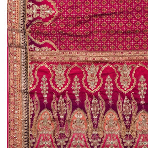 Rani Chinon Saree Embellished With Stone & Zari Work