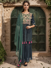 Load image into Gallery viewer, Elegant Georgette Suit Set with Sharara
