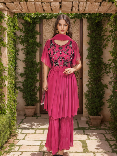 Georgette Suit Set with Sharara