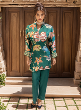 Load image into Gallery viewer, Crepe Printed Bottle Green Co Ord Set

