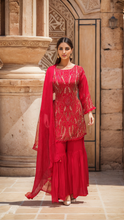 Load image into Gallery viewer, Chinon Gharara Suit with Embroidery
