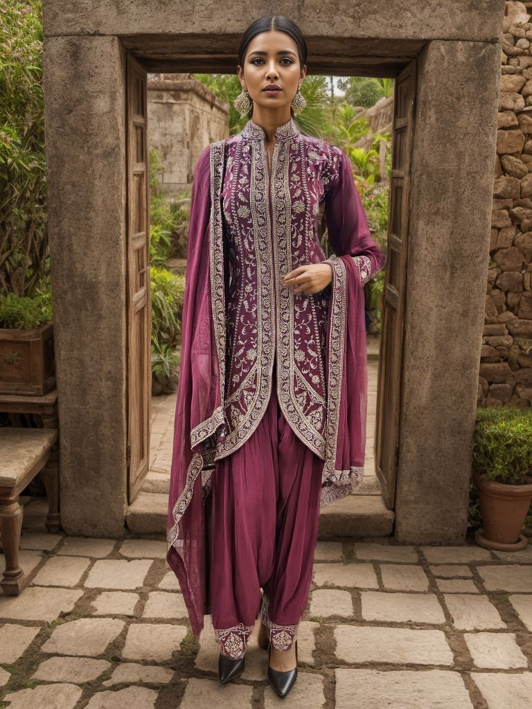 Georgette Jacket with Dhoti