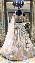 Load image into Gallery viewer, Beige Organza Lehenga With Multi Sequence
