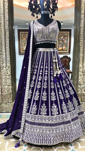 Load image into Gallery viewer, Purple Georgette Lehenga With Dori And Sequence
