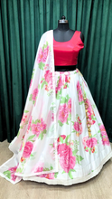Load image into Gallery viewer, Pink Organza Lehenga With Digital print
